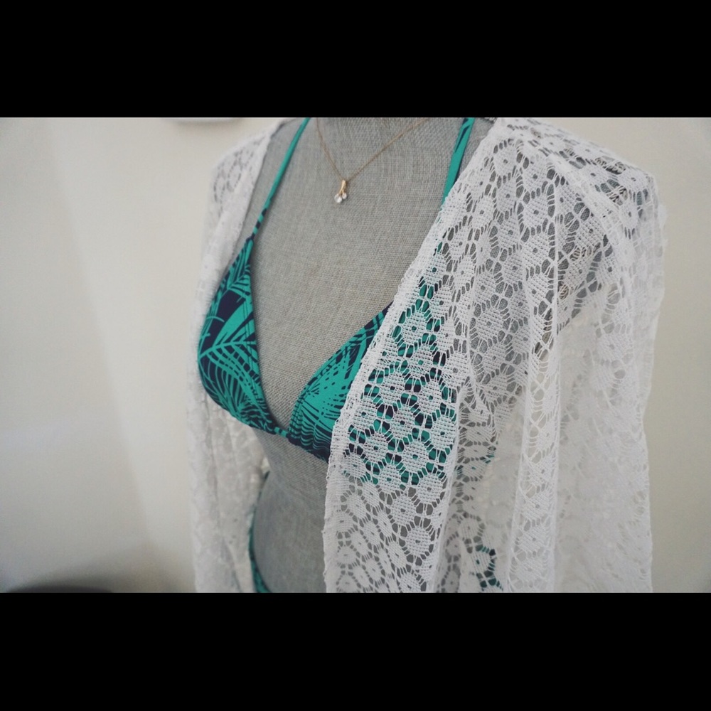 White Lace Swimsuit Coverup